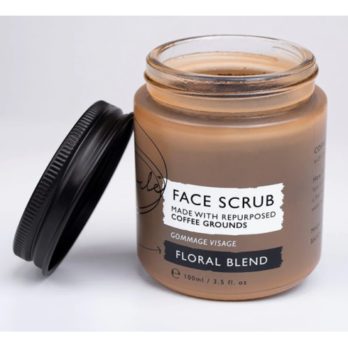 UPCIRCLE COFFEE FACE SCRUB-FLORAL BLEND 100ML-JAR