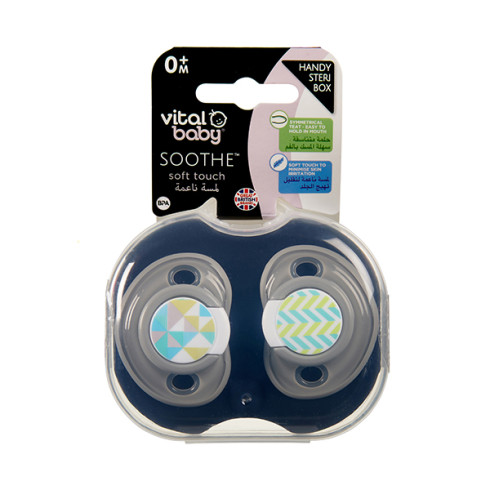 Vital baby SOOTHE Soft Touch Soothers 0-6m – Boy