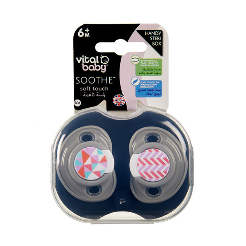 Vital baby SOOTHE Soft Touch Soothers 6-18M – Girl